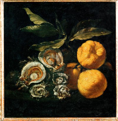 Nature Morte aux huitres et aux coings - Martwa natura z ostrygami i pigwą ... autorstwa Giuseppe Recco