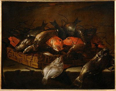 Martwa natura z rybą ... autorstwa Giuseppe Recco