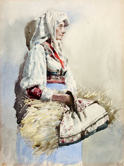 Włoska Chłopka, koniec XIX-początek XX wieku. autorstwa Giuseppe Signorini