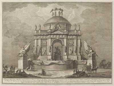 Świątynia poświęcona pokojowi na festiwal „Chine” autorstwa Giuseppe Vasi after Giuseppe Palazzi