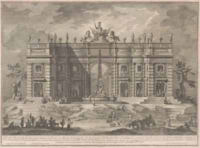 Seconda Macchina dla Chin z 1772 r.: Plac z targiem i fontanną Panteonu autorstwa Giuseppe Vasi, after Giuseppe Palazzi, after Paolo Posi