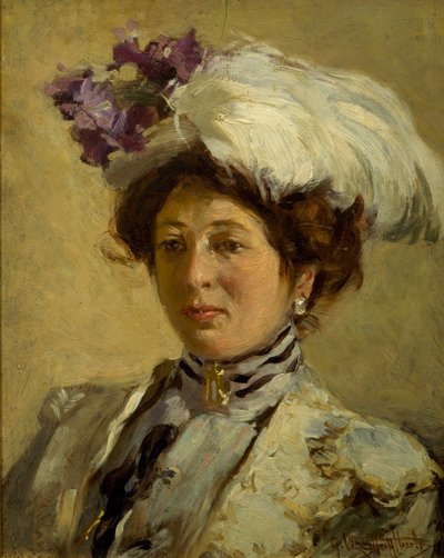 Portret hrabiny Idy Antonio Zeno, autorstwa Giuseppe Alberti Vizzotto (1862-1931) autorstwa Giuseppe Vizzotto Alberti