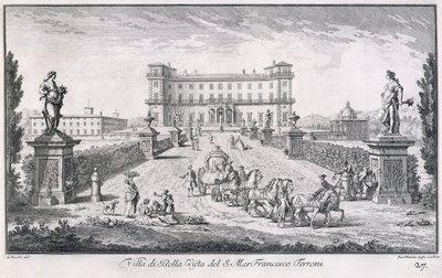 Villa di Bella Vista, płyta 27, z „Widoków” autorstwa Giuseppe Zocchi