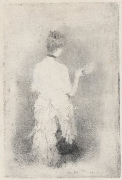 Elegancka młoda kobieta widziana z tyłu autorstwa Giuseppe de Nittis