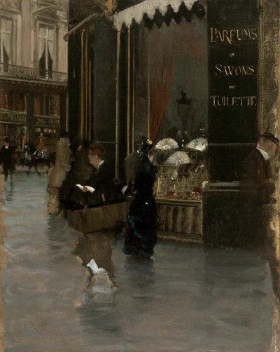 Perfumerię Violet, na rogu bulwaru des Capucines i rue Scribe, 1880. autorstwa Giuseppe de Nittis