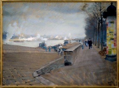 La Seine w Paryżu. Obraz Giuseppe Nittisa (1846-1884) autorstwa Giuseppe or Joseph de Nittis