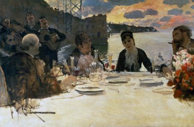 Obiad w Posillipo, ok. 1879 (olej na płótnie) autorstwa Giuseppe or Joseph de Nittis