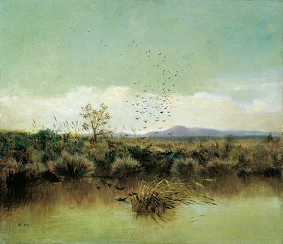 Na brzegach Ofanto, Giuseppe de Nittis (1846-1884), olej na płótnie, 50x58 cm autorstwa Giuseppe or Joseph de Nittis