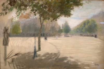 Słoneczny kwadrat (olej na płótnie) autorstwa Giuseppe or Joseph de Nittis