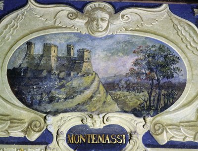 Montemassi, z serii kartuszów przedstawiających wizerunki rezydencji hrabiego Pannochieschi d