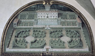 Villa della Pretaia z serii lunet przedstawiających widoki willi Medyceuszy autorstwa Giusto Utens