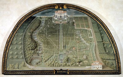 Villa di Pratolino autorstwa Giusto Utensa (XVI wiek). autorstwa Giusto Utens
