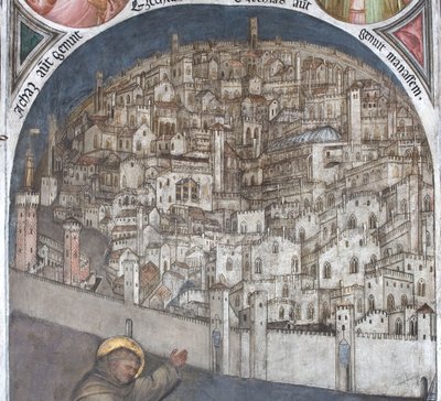Widok Padwy w XIV wieku - bazylika Sant Antonio autorstwa Giusto de Menabuoi