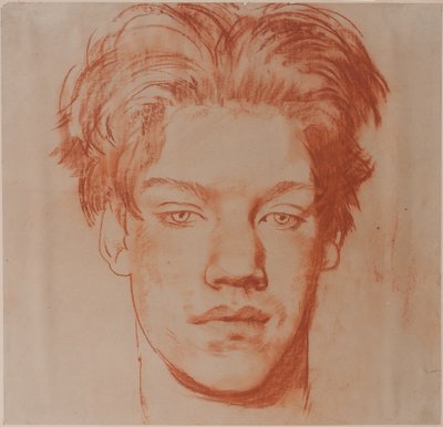 Głowa młodzieńca (czerwona kreda) autorstwa Glyn Warren Philpot