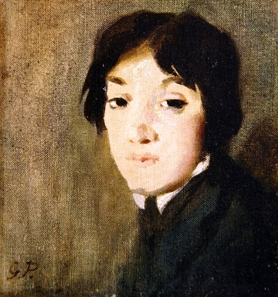 Studium głowy do portretu Hon. Lady Packe, ok. 1909 (olej na płótnie) autorstwa Glyn Warren Philpot