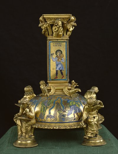 Baza krzyża św. Bertina, z opactwa Saint-Bertin, ok.1180 (brąz pozłacany i emalia champleve) (patrz także 204570, 232624 i 232839) autorstwa Godefroid de Huy