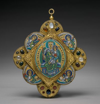 Wisiorek z Matką Boską z Dzieciątkiem, ok. 1900 r. 1160-1170. autorstwa Godefroid de Huy