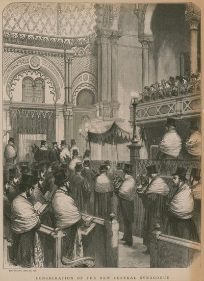 Poświęcenie Nowej Synagogi Centralnej (rycina) autorstwa Godefroy Durand
