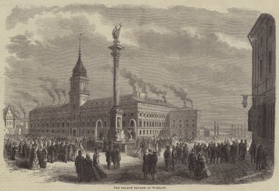 Plac Pałacowy w Warszawie (rycina) autorstwa Godefroy Durand