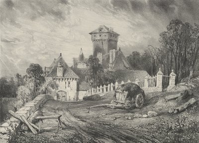 Zamek Pesteil w Polminhacu, 1832 r. autorstwa Godefroy Engelmann