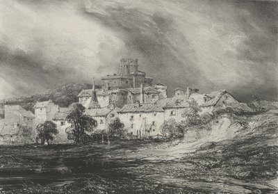 Zamek Pont-Gibaud, 1830. autorstwa Godefroy Engelmann