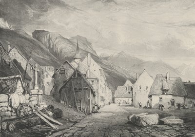Wejście do wsi Les Bains, 1831 autorstwa Godefroy Engelmann