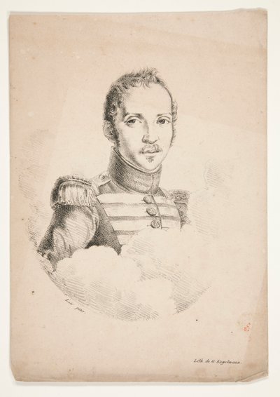 Nieznany (Portret żołnierza w popiersiu) autorstwa Godefroy Engelmann