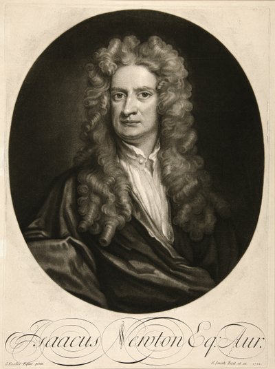 Isaac Newton, Esq., wyd. 1712 (grawerowanie) autorstwa Godfrey (after) Kneller