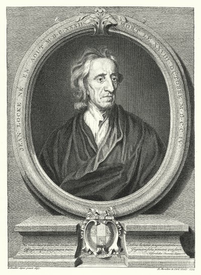 John Locke, angielski filozof (grafika) autorstwa Godfrey (after) Kneller