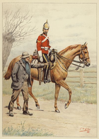 1 (Królewskie) Dragoni autorstwa Godfrey Douglas Giles