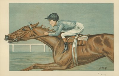 Tod Sloan, amerykański dżokej, 25 maja 1899, komiks Vanity Fair autorstwa Godfrey Douglas Giles