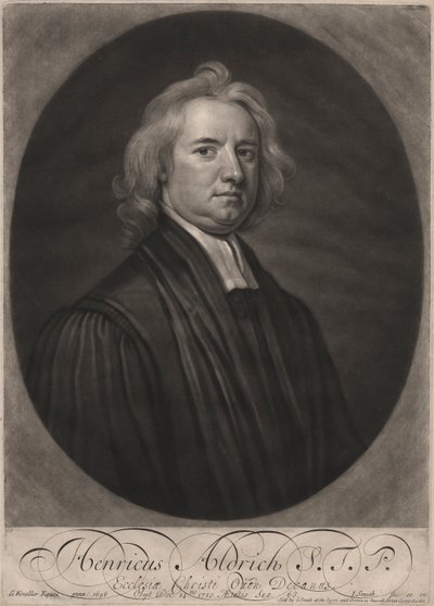 Henricus Aldrich, rytowany przez Johna Smitha (1652-1743), 1696 (mezzotinta) autorstwa Godfrey Kneller