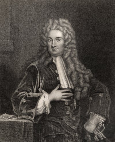 John Radcliffe, grawerowane przez H. Cooka, z „Narodowej Galerii Portretów, tom I”, wydanej ok. 1820 r. autorstwa Godfrey Kneller