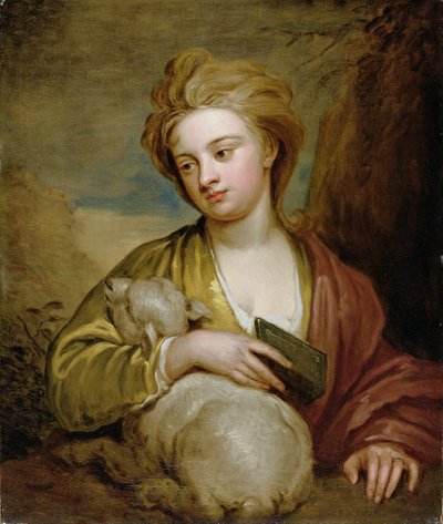 Portret kobiety jako św. Agnieszki, tradycyjnie identyfikowanej jako Katarzyna Voss, ok. 1705-10 (olej na płótnie) autorstwa Godfrey Kneller