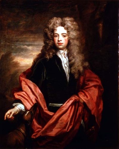 Portret dżentelmena z chartem autorstwa Godfrey Kneller