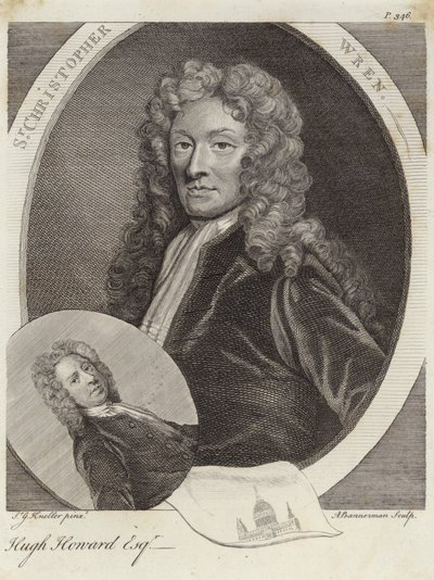 Sir Christopher Wren i Hugh Howard autorstwa Godfrey Kneller