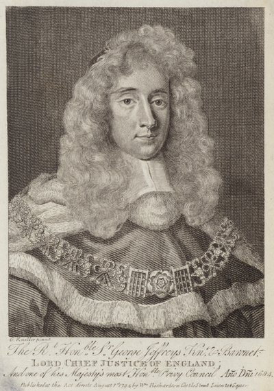 Sir George Jeffreys, walijski sędzia autorstwa Godfrey Kneller