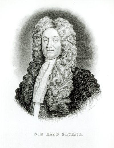 Sir Hans Sloane (1660-1753) rycina wykonana przez Williama Home Lizarsa (1788-1859) do pamiętnika Sloane