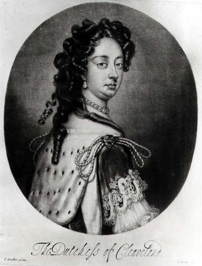 Portret Barbary Villiers, księżnej Cleveland (1641-1709) rytowany przez J. Smith autorstwa Godfrey after Kneller
