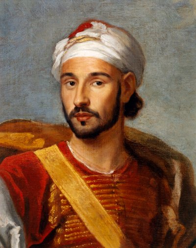 Szczegóły, Muhammad Ohadu, ambasador Maroka autorstwa Godfrey and Wyck Jan (1640 1700) Kneller