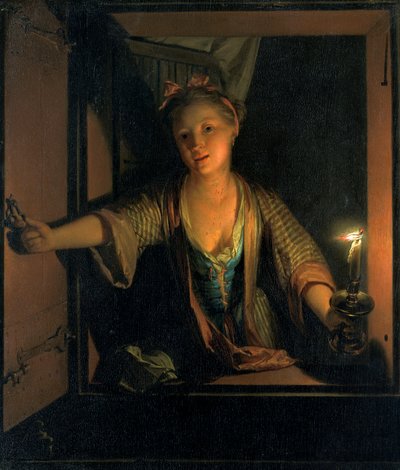 „Dziewczyna przy oknie”, 1663-1700 autorstwa Godfried Schalcken