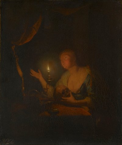 Pokutująca Magdalena przy świecach autorstwa Godfried Schalcken