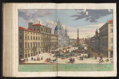 Piazza Navona w Rzymie Prospekt Pałacu Papieskiego na Kwirynale zwanym Monte Cavallo (tytuł na obiekcie) autorstwa Gommarus Wouters