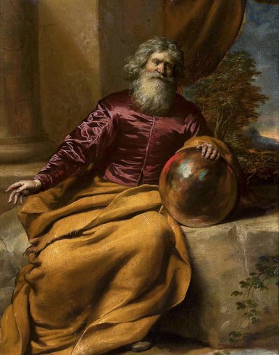 Stary człowiek z kulą (Archimedes) autorstwa Gonzales Coques
