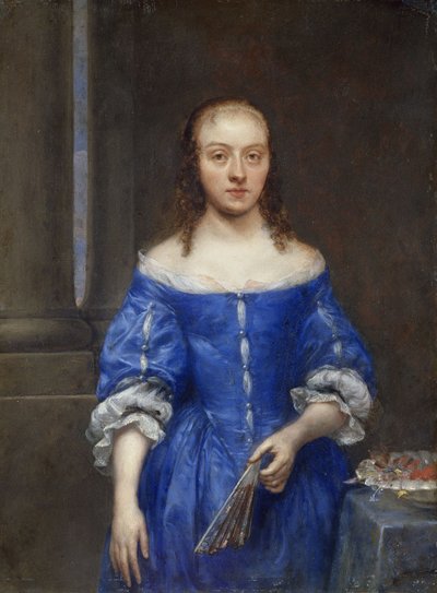 Portret kobiety w niebieskiej sukience autorstwa Gonzales Coques