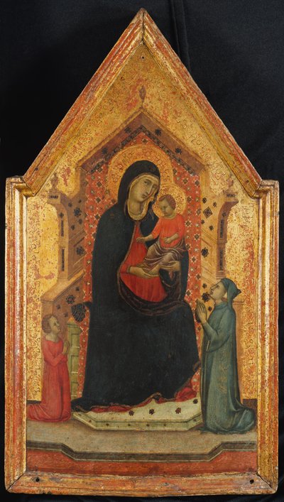 Madonna z Dzieciątkiem na tronie z dwoma darczyńcami, 1315-30. autorstwa Goodhart Master