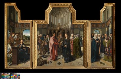 Tryptyk Colibrant, ok. 1517 r. (olej na desce) autorstwa Goossen van der (1465 c.1538) Weyden