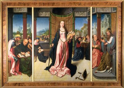 Św. Katarzyna i Filozofowie (panel) autorstwa Goossen van der Weyden