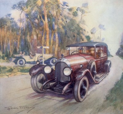 Plakat reklamujący samochody Bentley, 1927 autorstwa Gordon Crosby