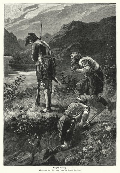 Przyłapany na drzemce (grawerowanie) autorstwa Gordon Frederick (after) Browne